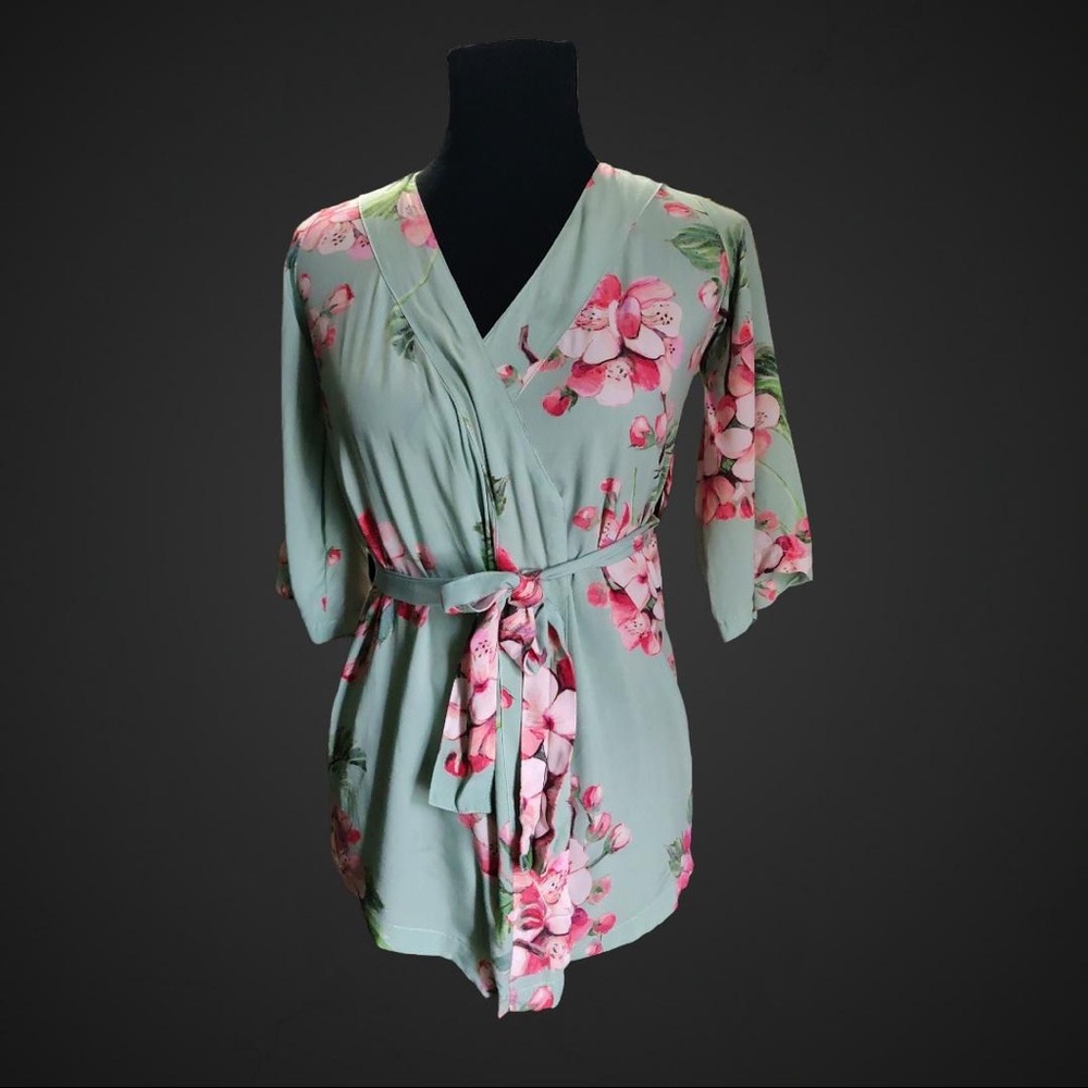 PLUM PRETTY SUGAR Floral Lightweight Spring Robe Girl 6-7